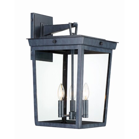 Crystorama Belmont 3 Light Graphite Outdoor Wall Mount BEL-A8063-GE